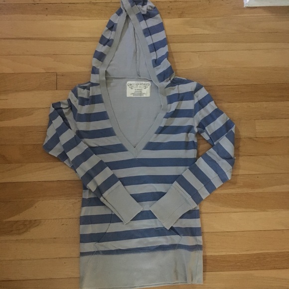 Aeropostale Striped V Neck with Hood - Picture 1 of 2